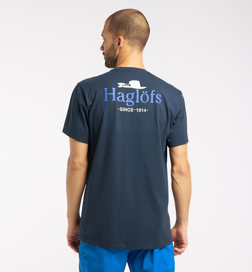Haglöfs Mens Mirth T-Shirt Dark Blue New Zealand 97815CUVD